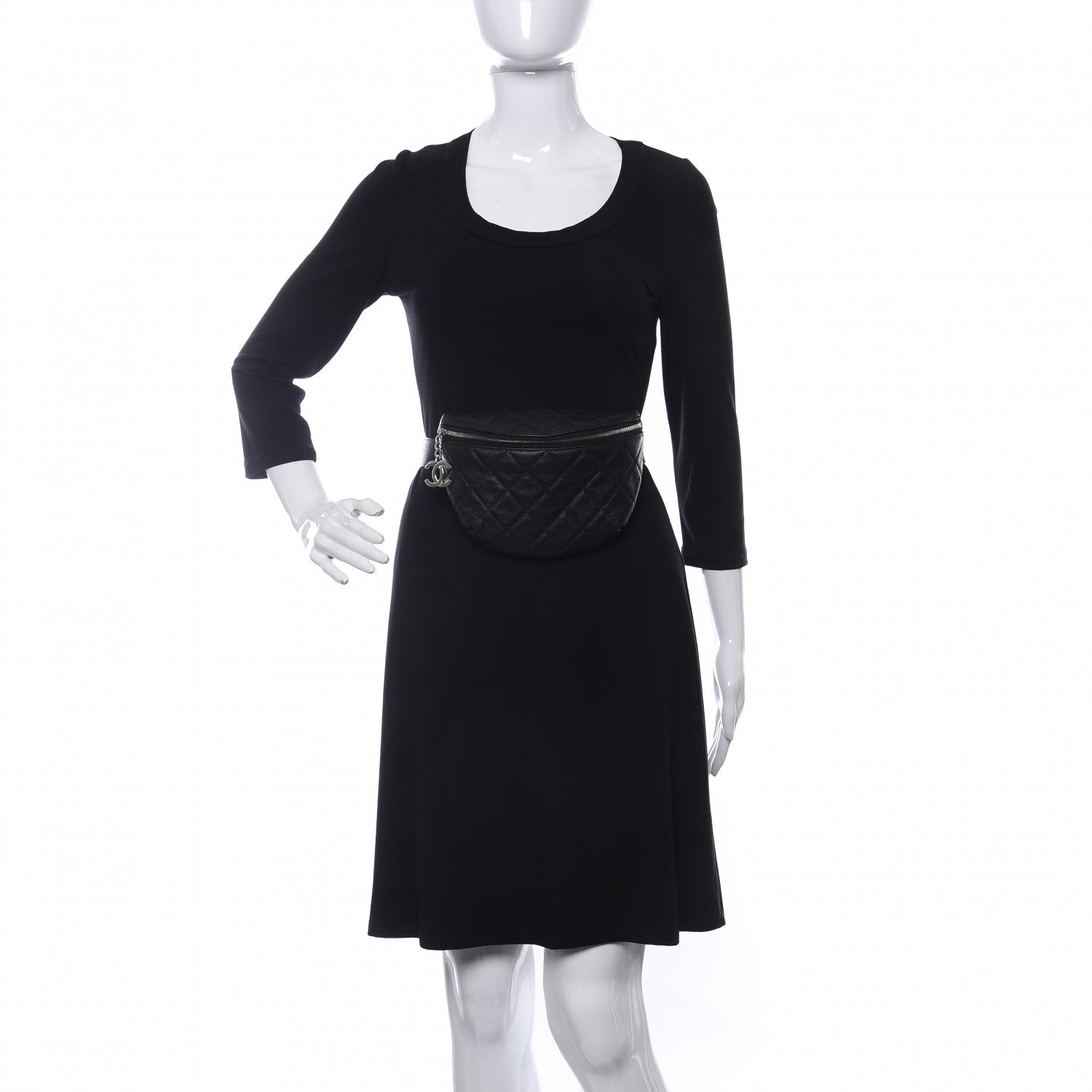 Chanel Grained Calfskin Quilted Waist Belt Bag Black 2 of 11