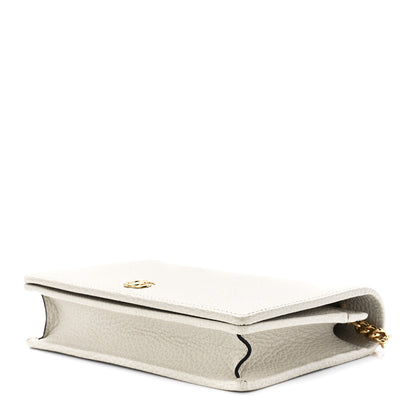 Gucci Dollar Calfskin Mini GG Marmont Chain Wallet Mystic White 9 of 12