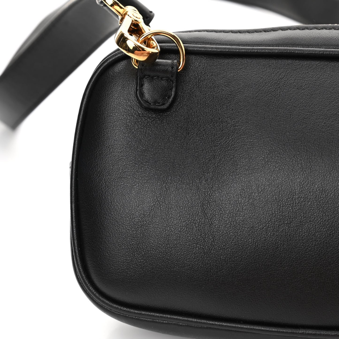 X VERSACE Vitello Cover Fendace Medusa Small Camera Case Black Gold