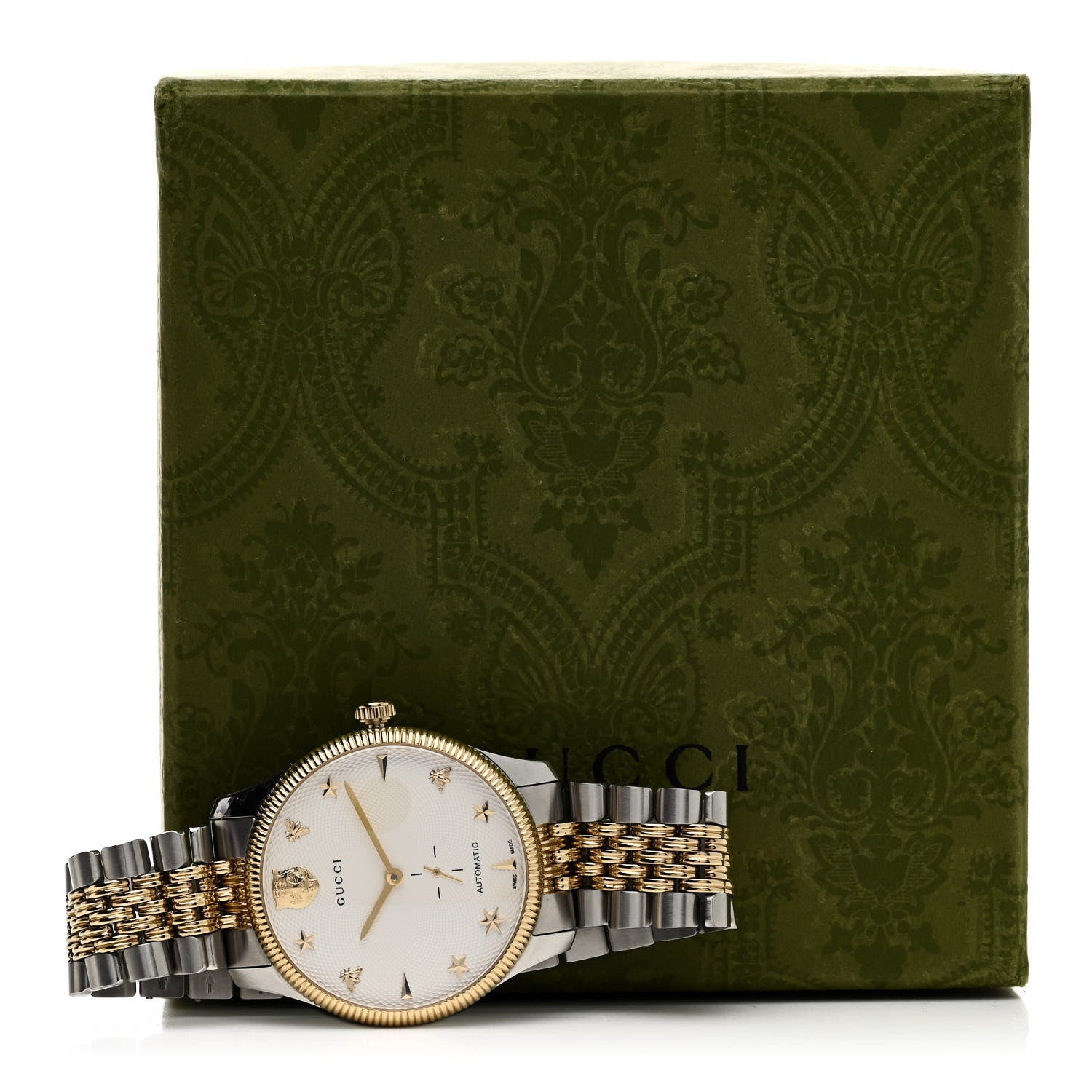 Gucci Stainless Steel 40mm G-Timeless Two Tone Charm Automatic Watch 5 of 5