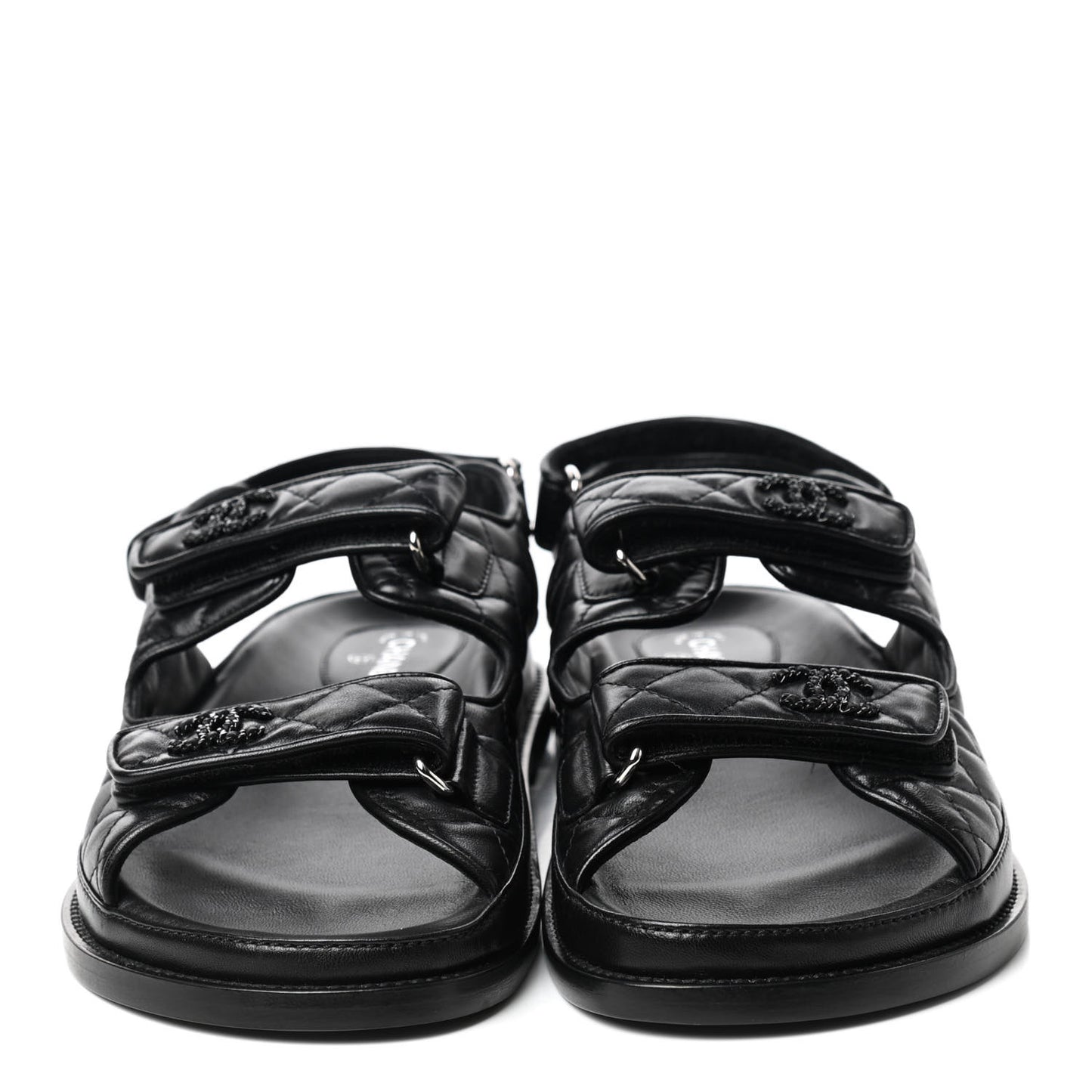Lambskin Velcro Dad Sandals 41 Black