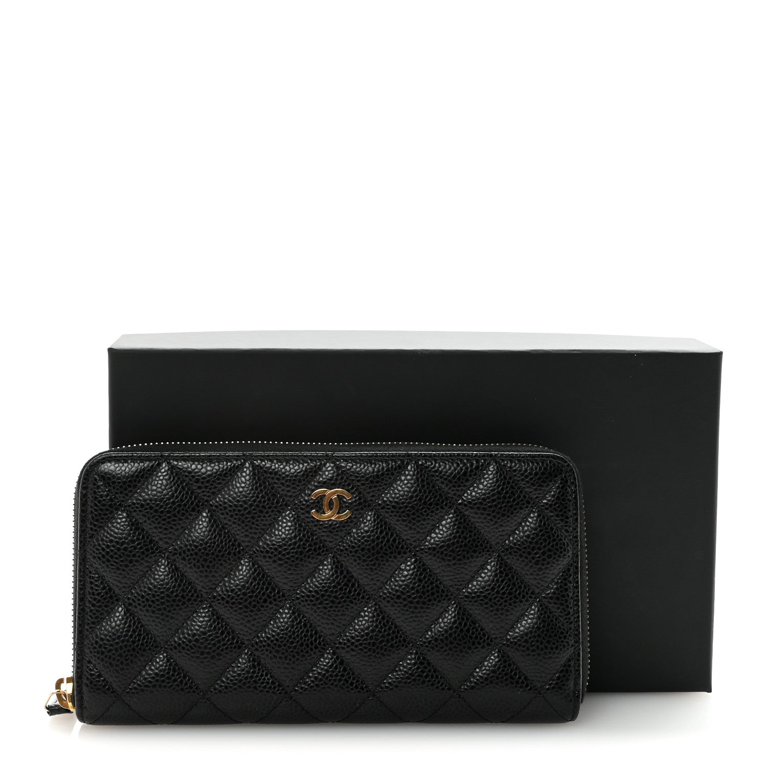 Chanel Caviar Quilted Large Gusset Zip Around Wallet Black 9 of 9