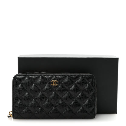 Chanel Caviar Quilted Large Gusset Zip Around Wallet Black 9 of 9