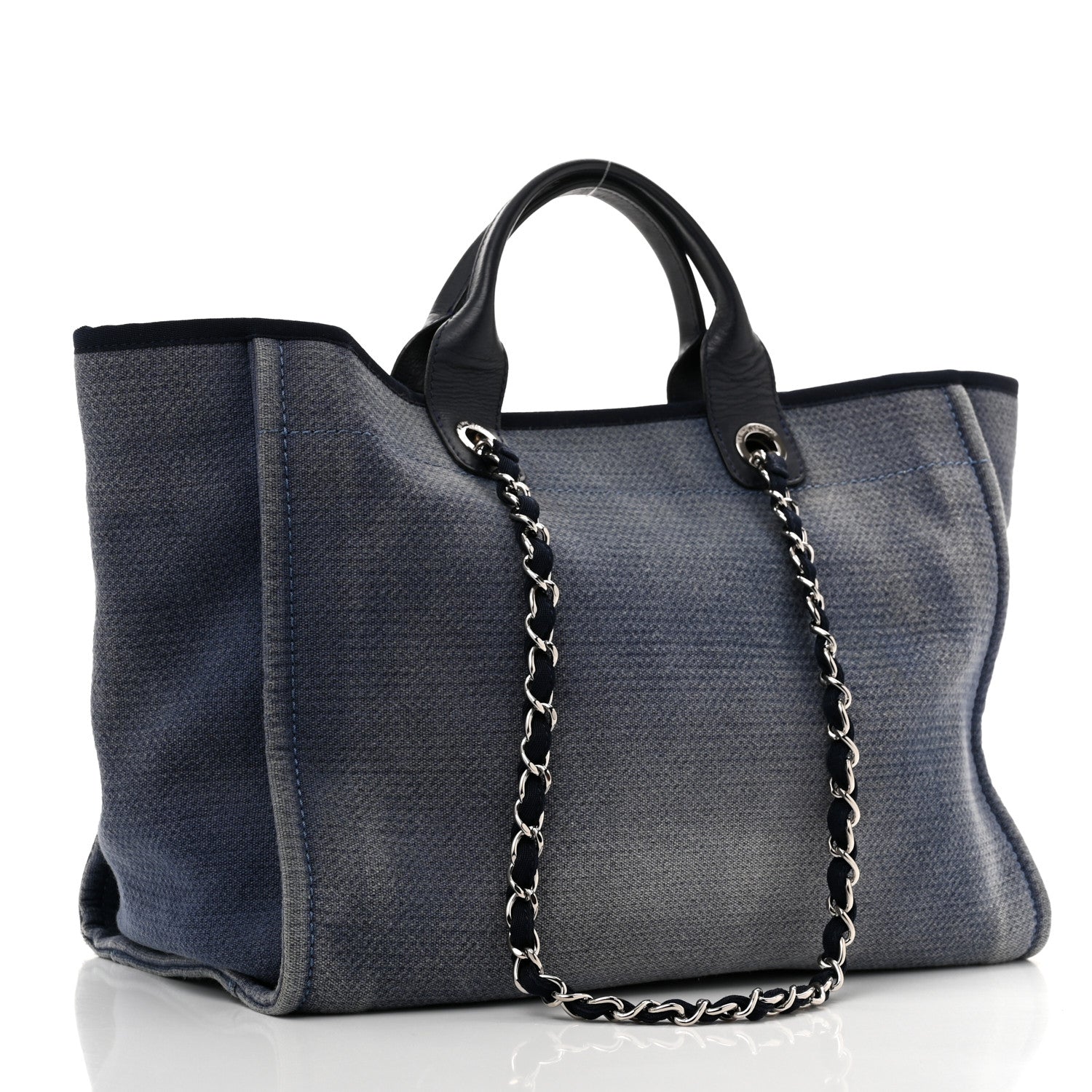 Chanel Canvas Medium Deauville Tote Blue 3 of 12