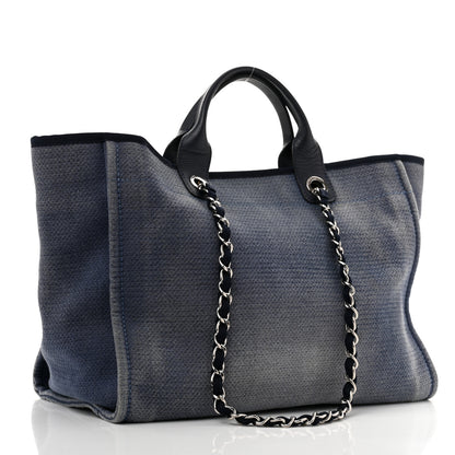 Chanel Canvas Medium Deauville Tote Blue 3 of 12