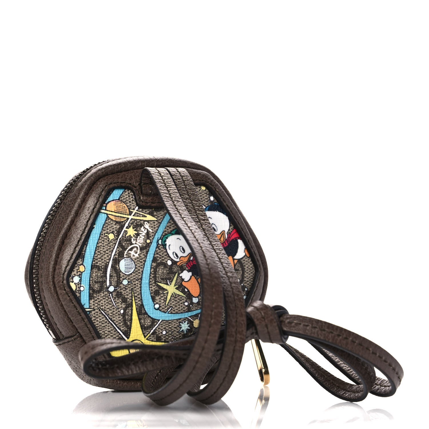 Gucci X DISNEY GG Supreme Monogram Donald Duck Interlocking G Coin Pouch Beige Multicolor New Acero 2 of 11