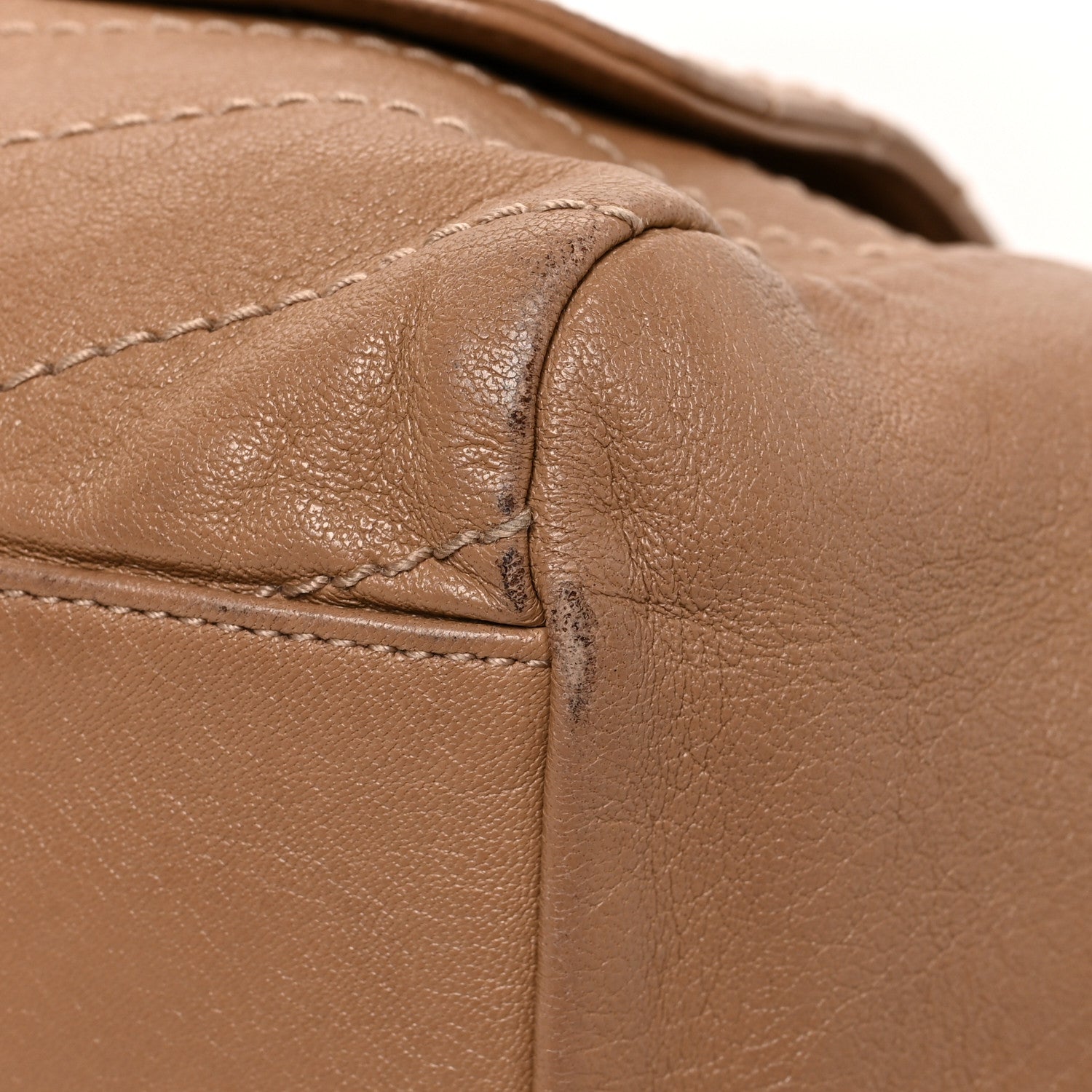 Saint Laurent Pebbled Lambskin Chevron Monogram Large Nolita Beige 10 of 15