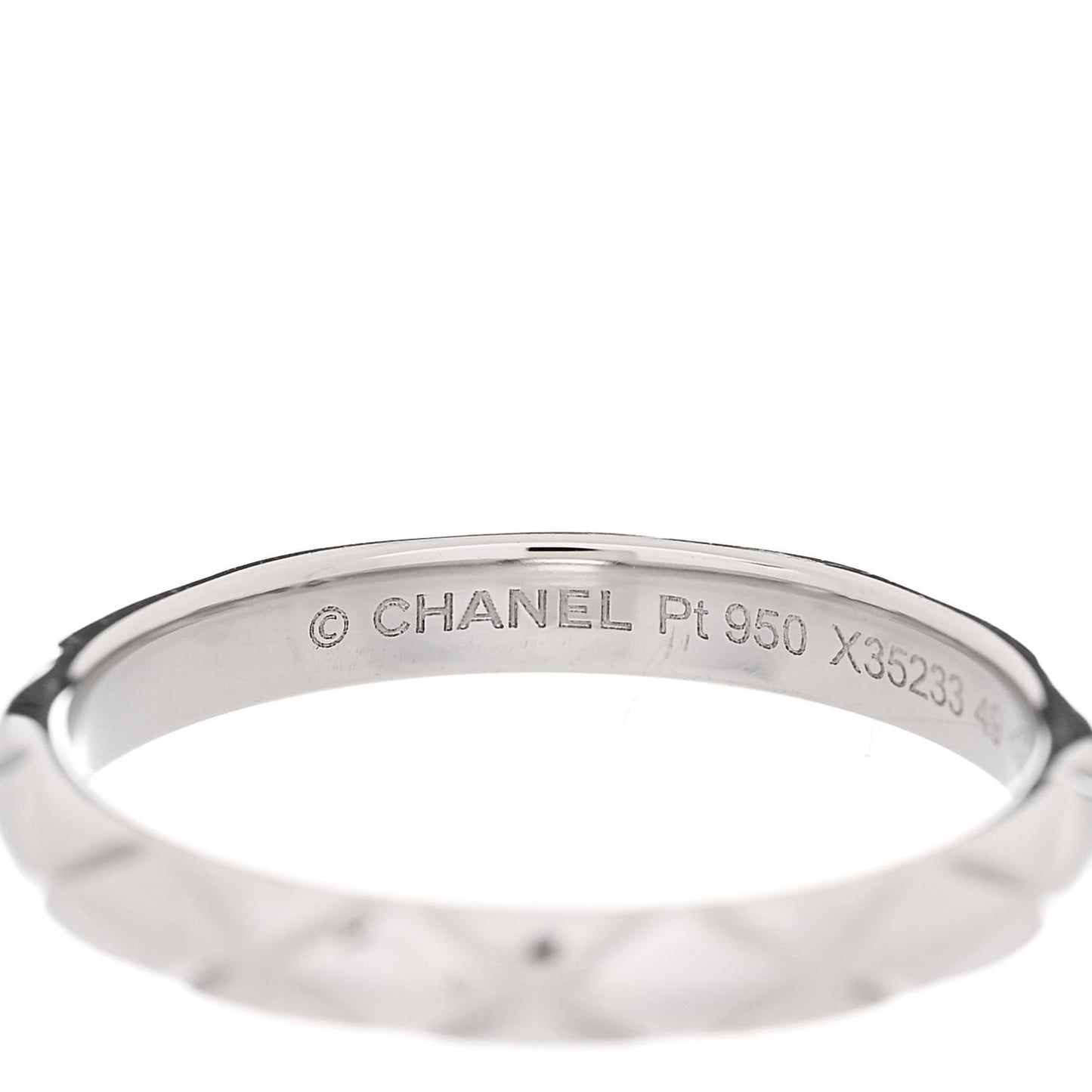 Platinum Small Matelasse Ring 49 5