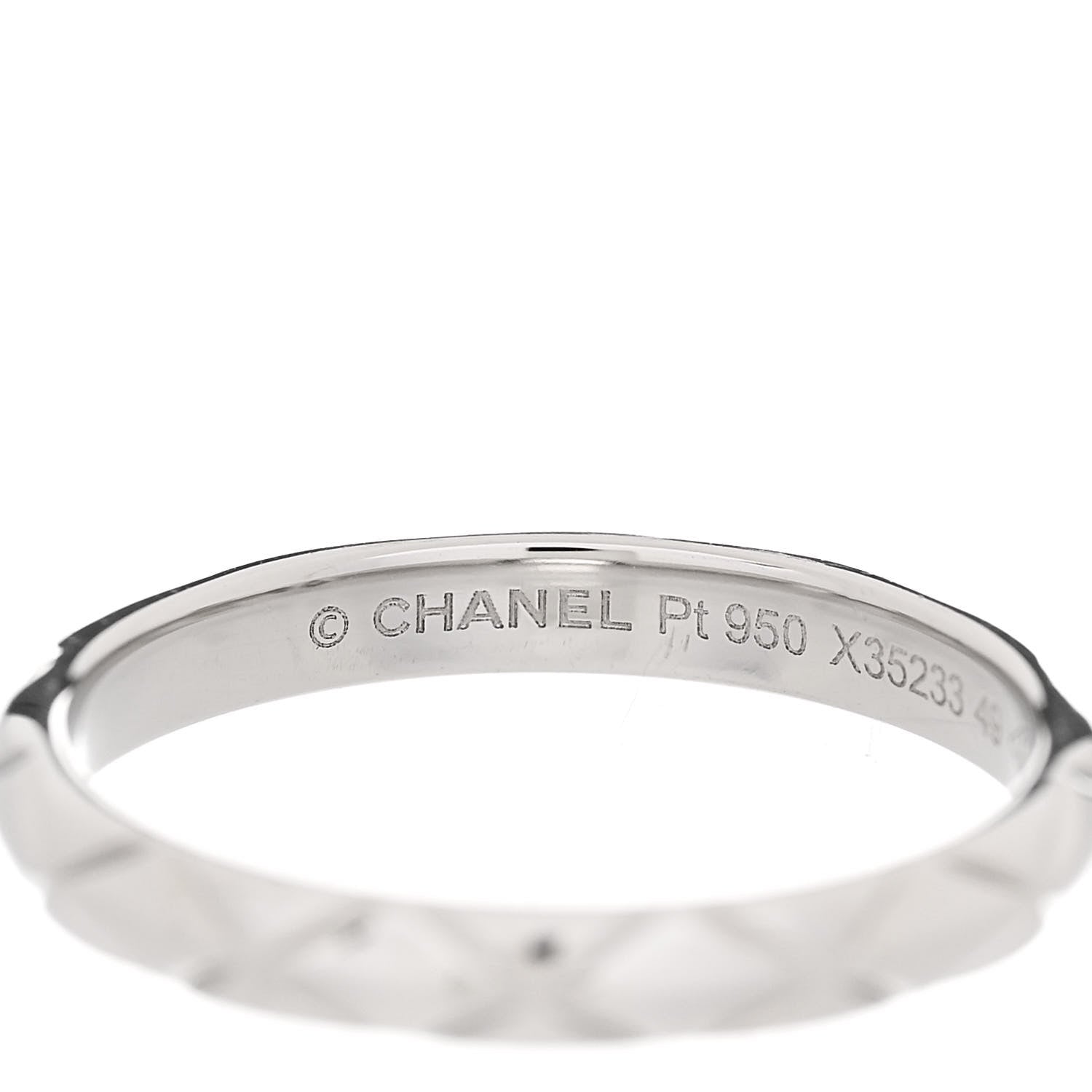 Chanel Platinum Small Matelasse Ring 49 5 4 of 6