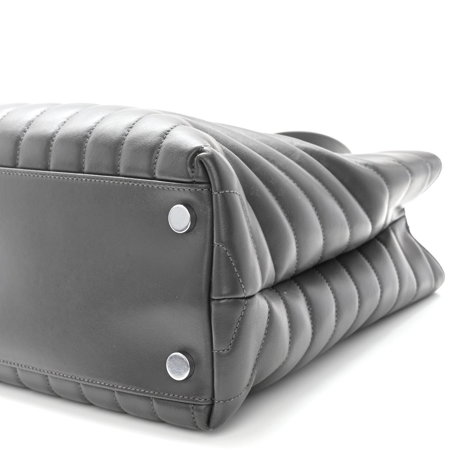 Saint Laurent Calfskin Y Quilted Monogram Large Loulou Shopper Storm 9 of 9