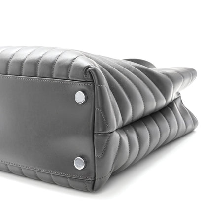 Saint Laurent Calfskin Y Quilted Monogram Large Loulou Shopper Storm 9 of 9