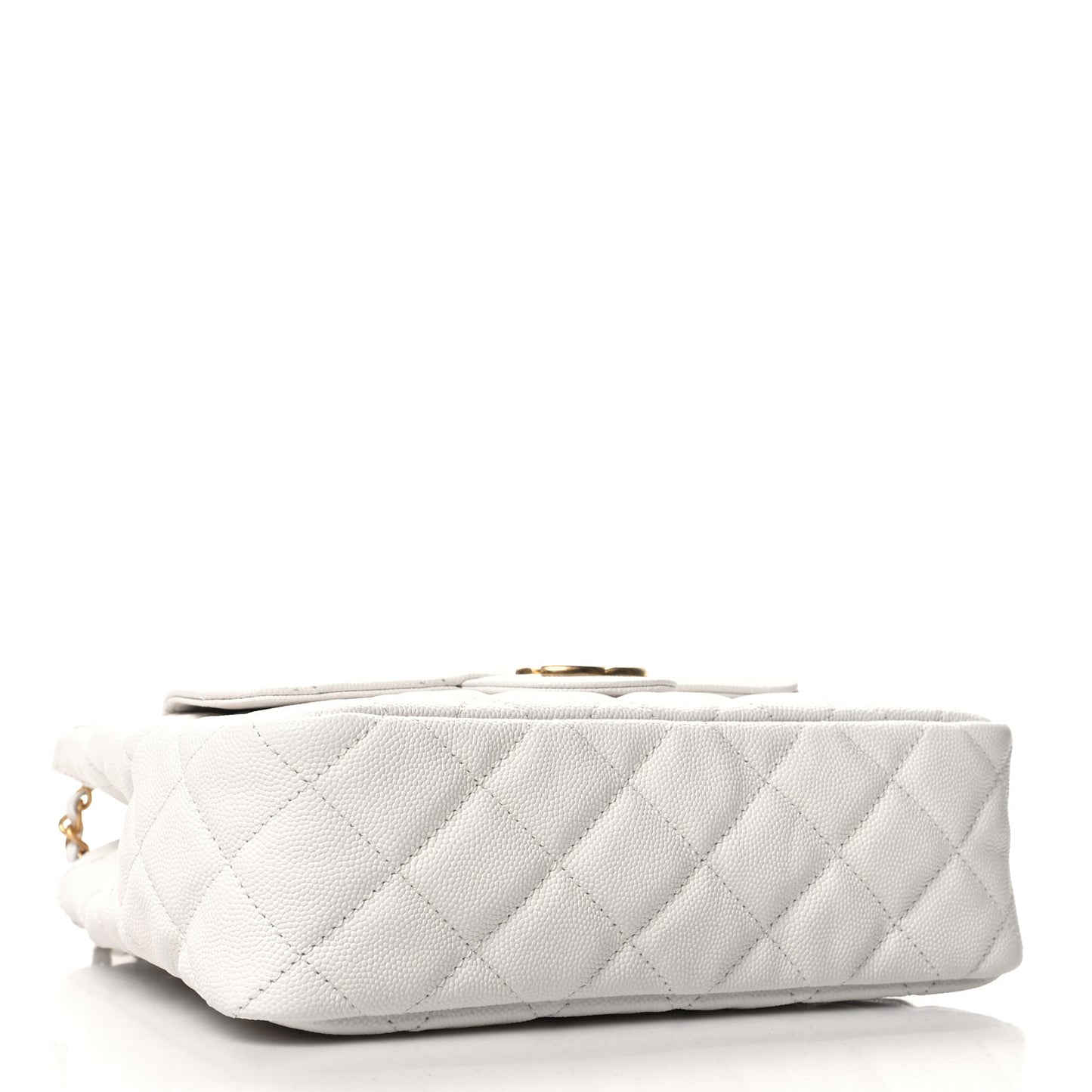 Caviar Quilted Wavy CC Hobo White