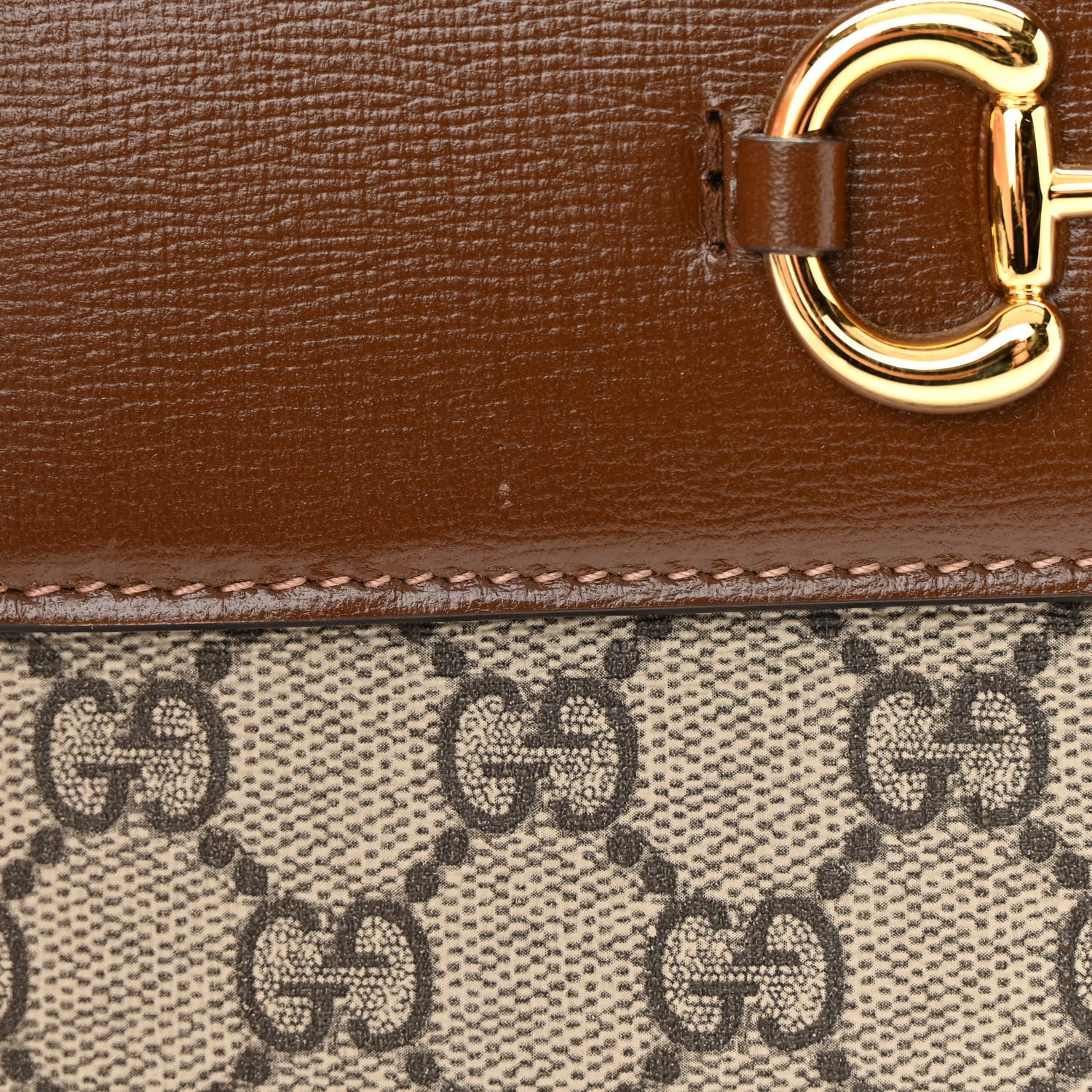 Gucci GG Supreme Monogram Small Horsebit 1955 Shoulder Bag Beige Brown Sugar 11 of 11