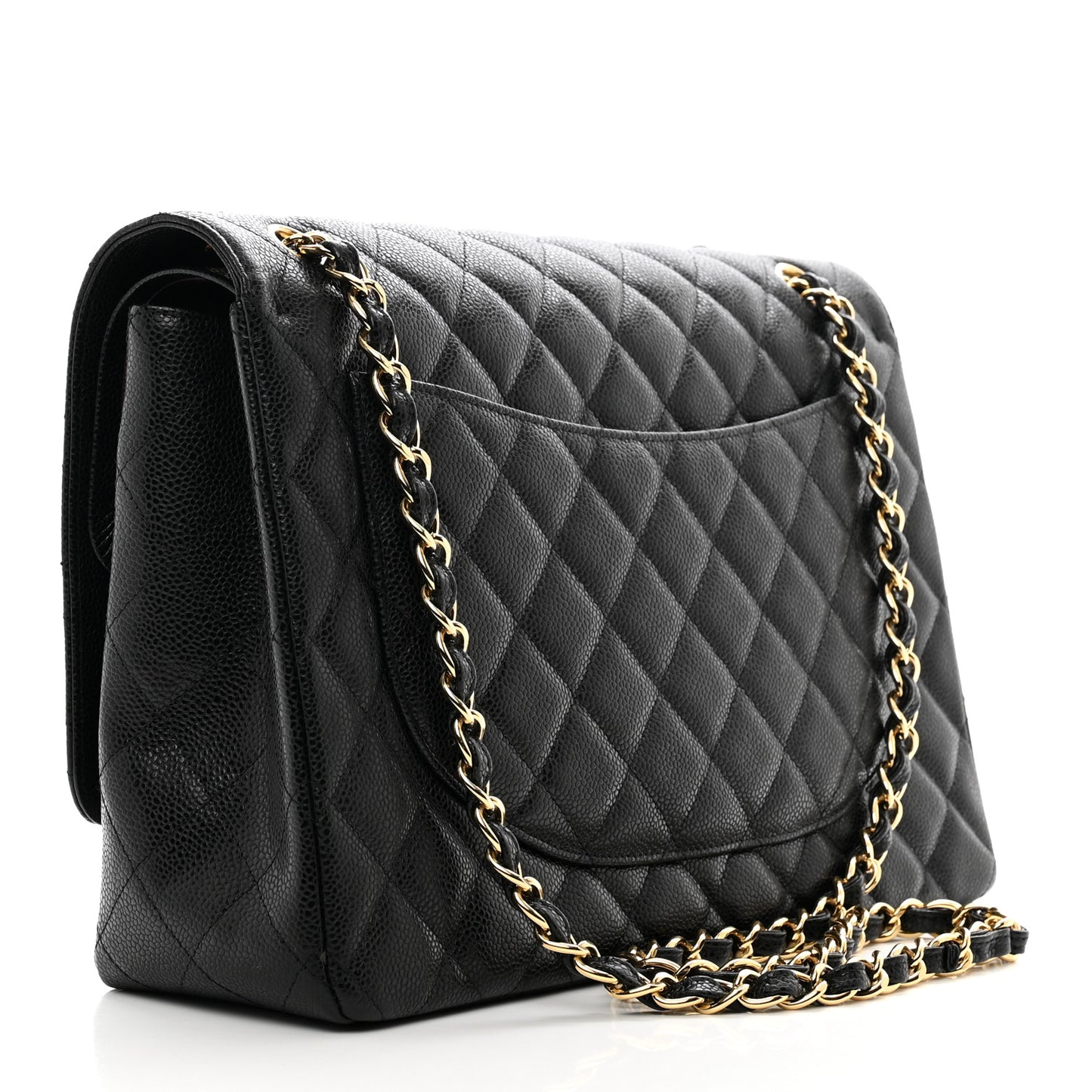 Caviar Quilted Maxi Double Flap Black