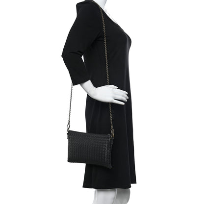 Bottega Veneta Nappa Intrecciato Biletto Chain Crossbody Antique Black 2 of 10