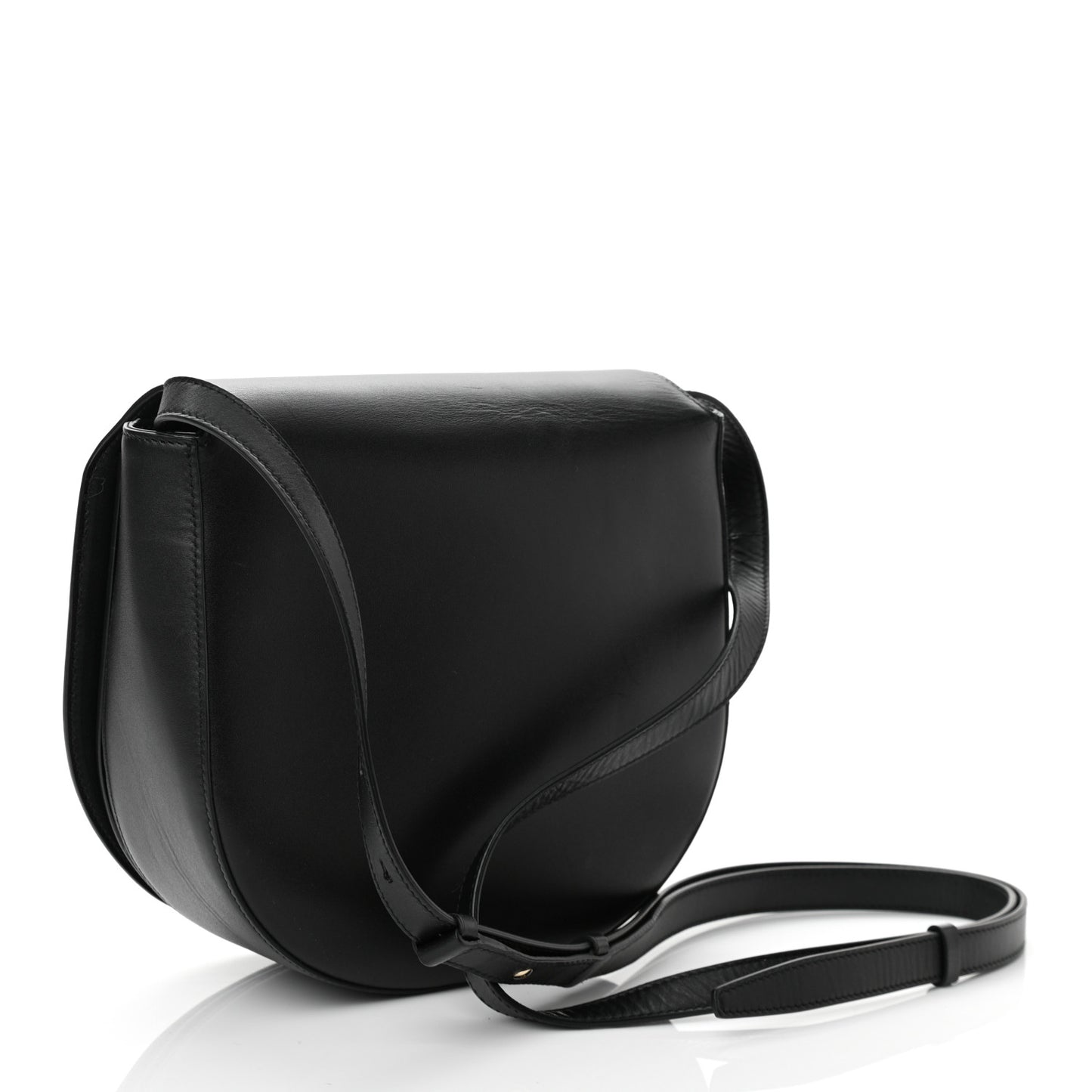 Calfskin Large Vela Flap Bag Black
