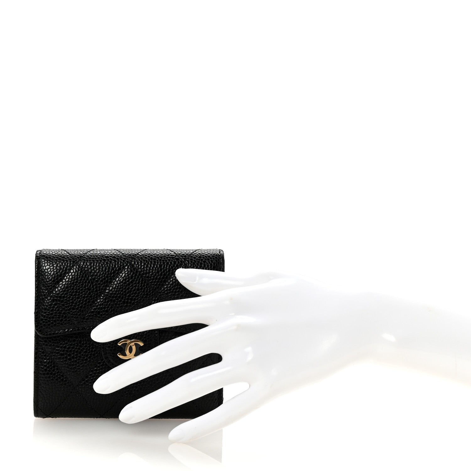 Chanel Caviar Quilted Compact Flap Wallet Black 2 of 9