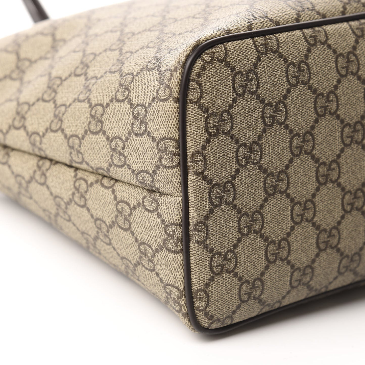 GG Supreme Monogram Medium Zippered Tote Dark Brown