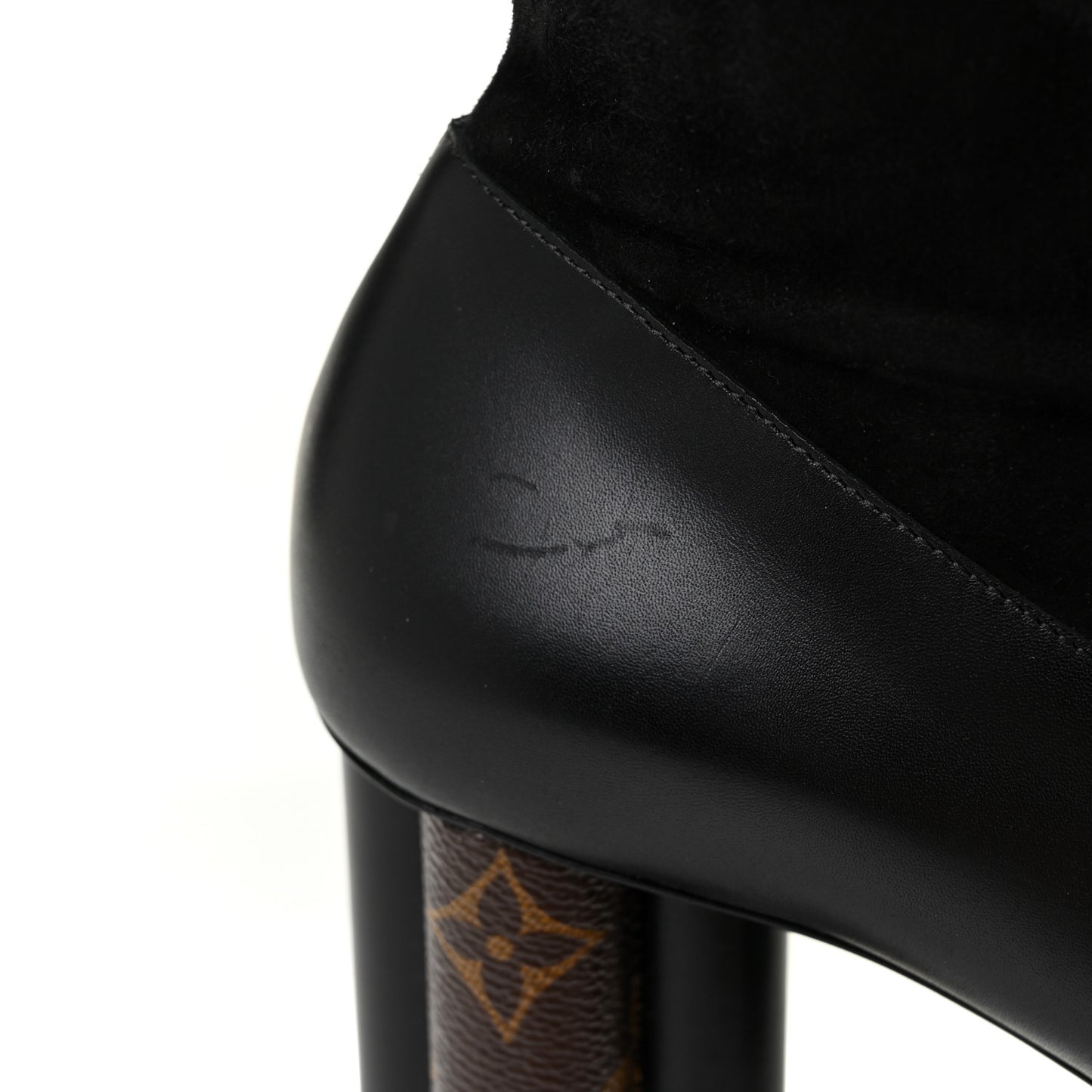 Suede Podium Platform High Boots 37 Black