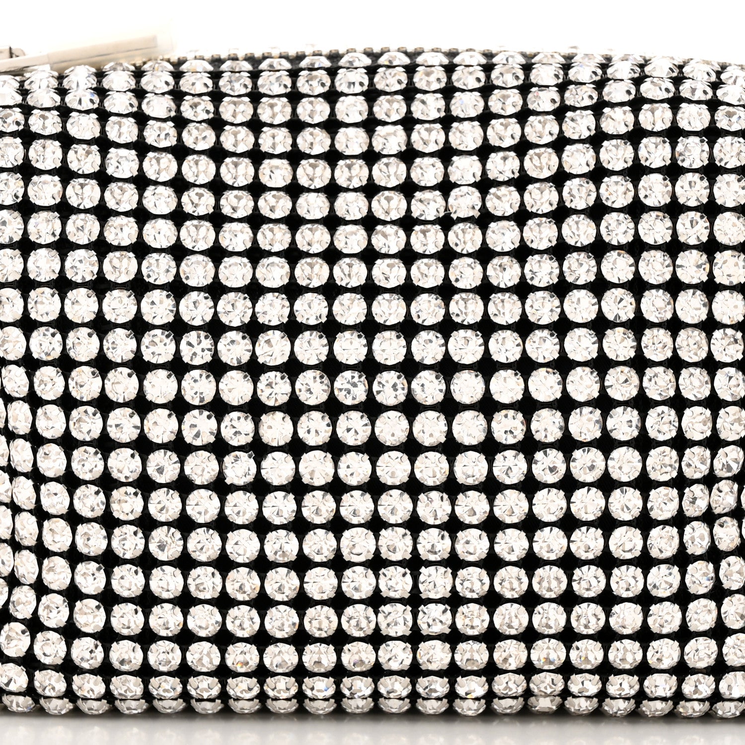 Alexander Wang Mesh Crystal Rhinestone Mini Heiress Pouch Black Silver 7 of 9