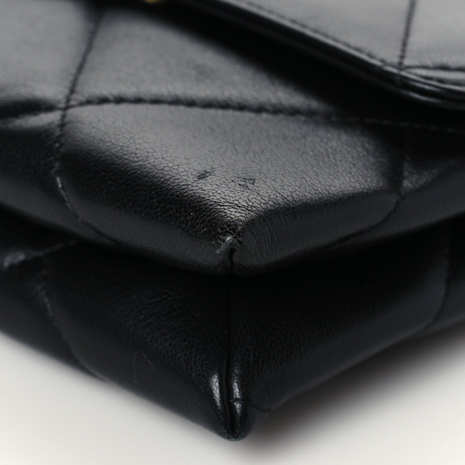 Chanel Lambskin Quilted Chanel 19 Flap Clutch Black 11 of 12