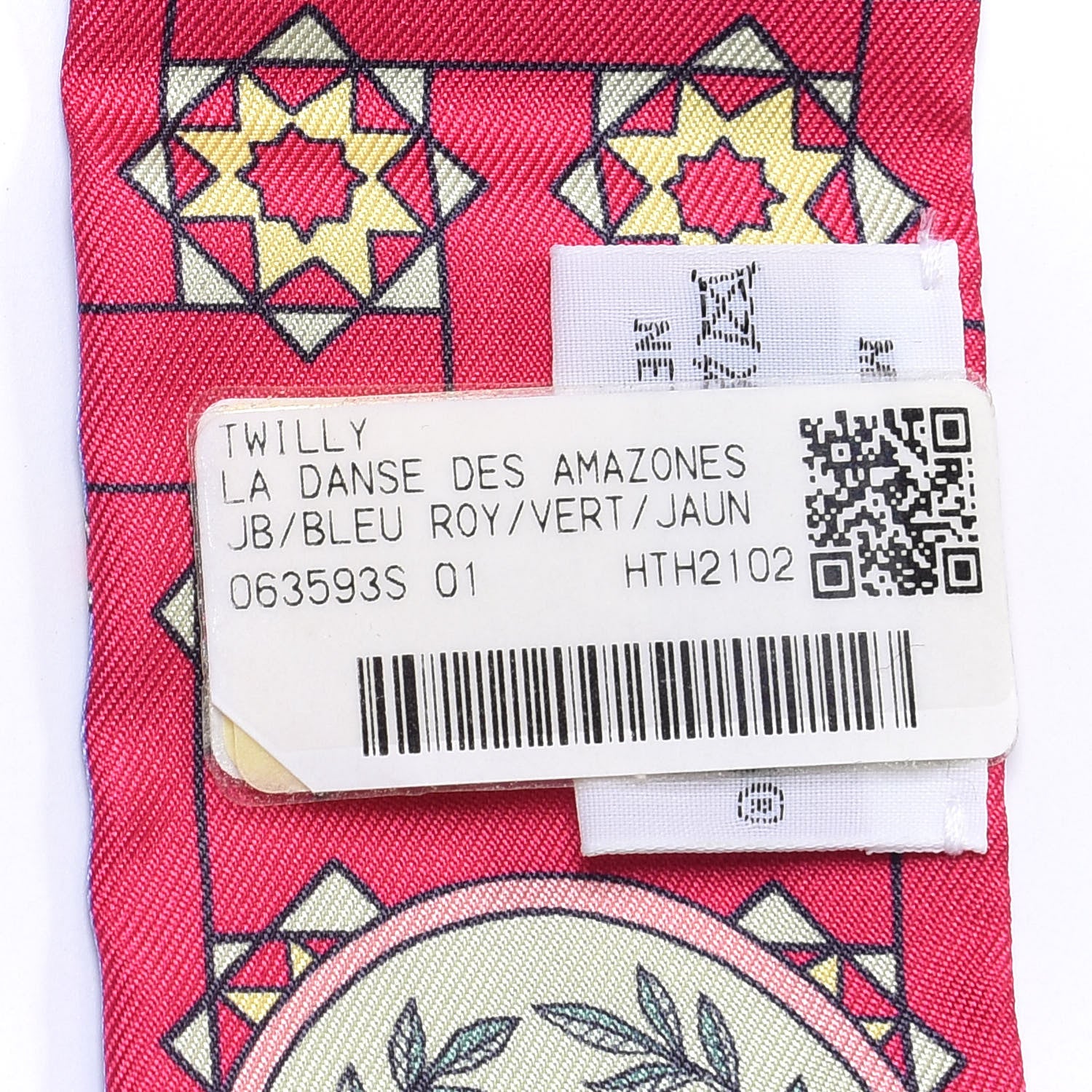 Hermes Silk La Danse Des Amazones Twilly Bleu Roy Vert Jaune 3 of 4