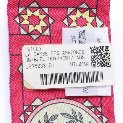 Hermes Silk La Danse Des Amazones Twilly Bleu Roy Vert Jaune 3 of 4
