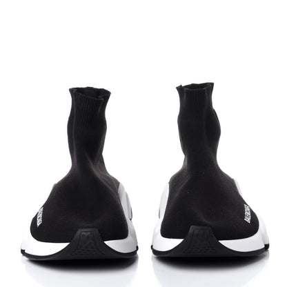 Balenciaga Neoprene Knit Womens Speed Sneakers 37 Black White 2 of 11