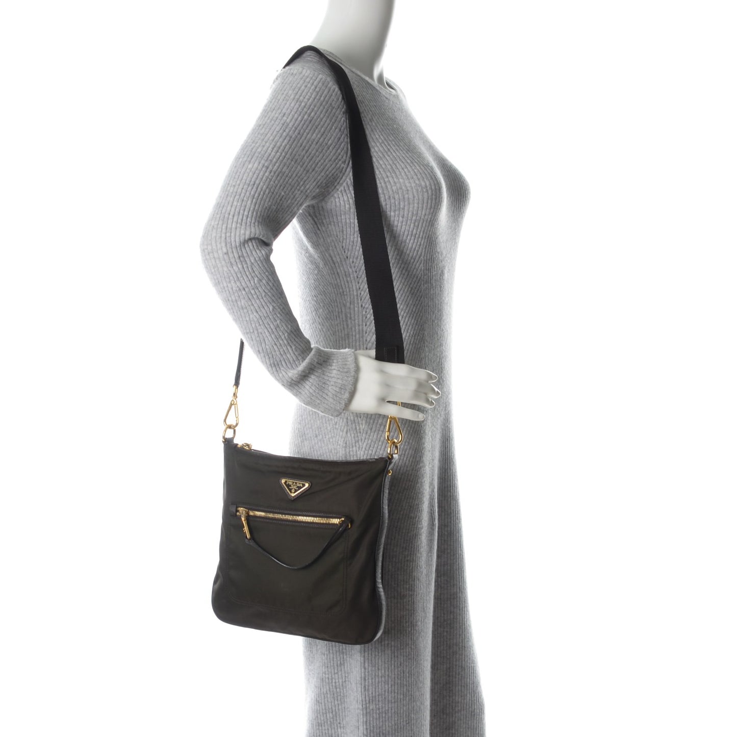 Nylon Vela Flat Messenger Bag Moro