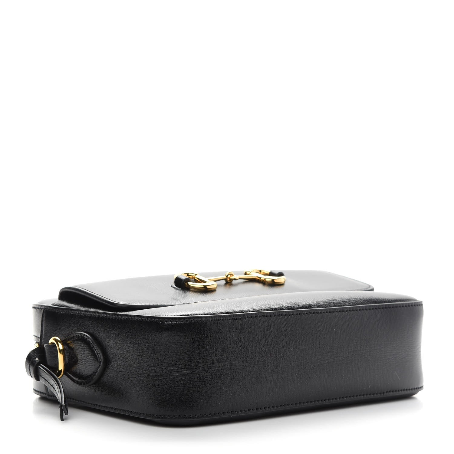 Gucci Textured Calfskin Small Horsebit 1955 Shoulder Bag Black 4 of 9