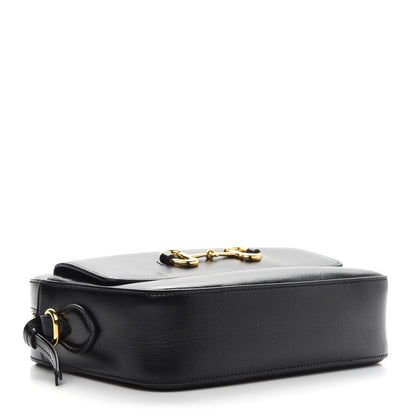 Gucci Textured Calfskin Small Horsebit 1955 Shoulder Bag Black 4 of 9