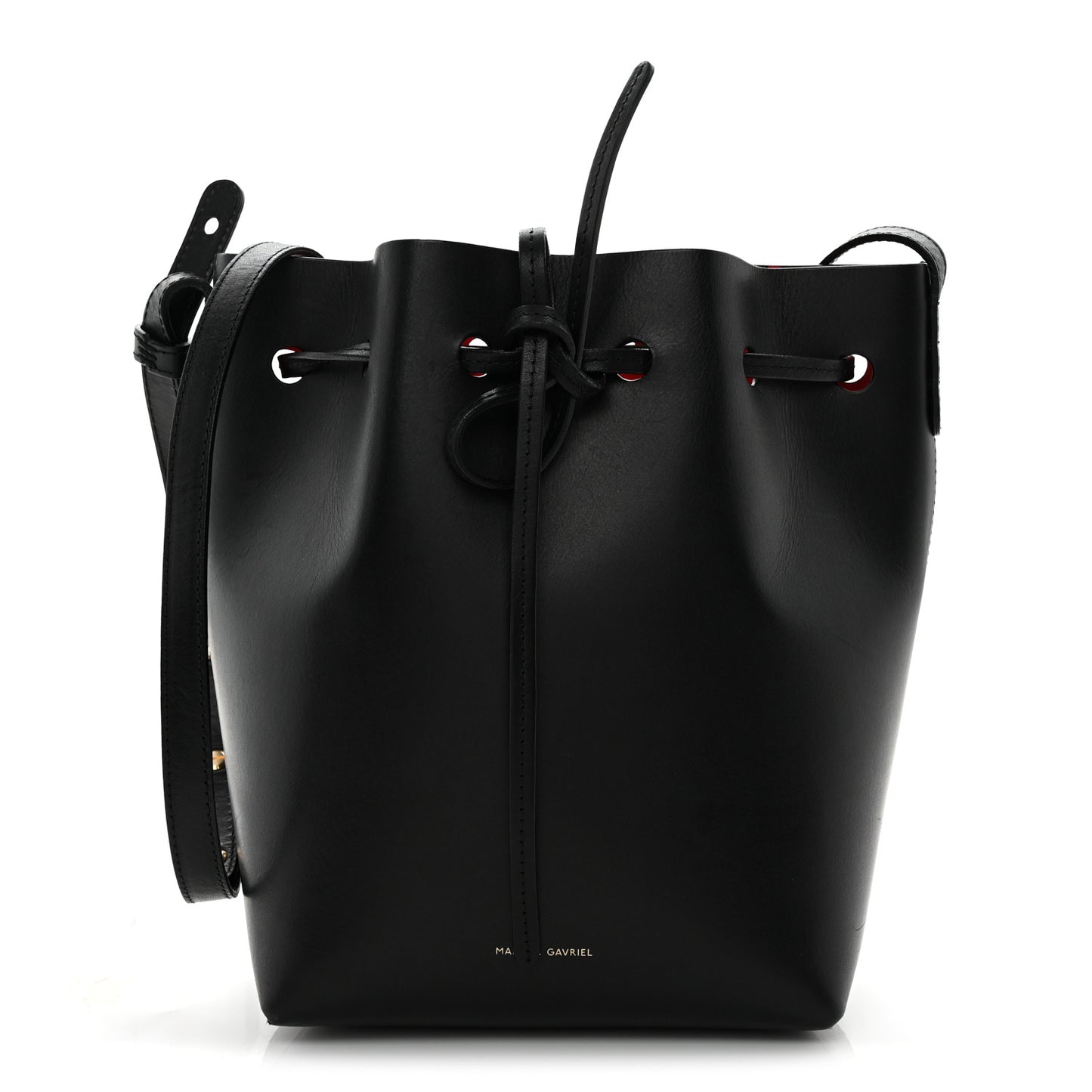Calfskin Mini Bucket Bag Black Flamma