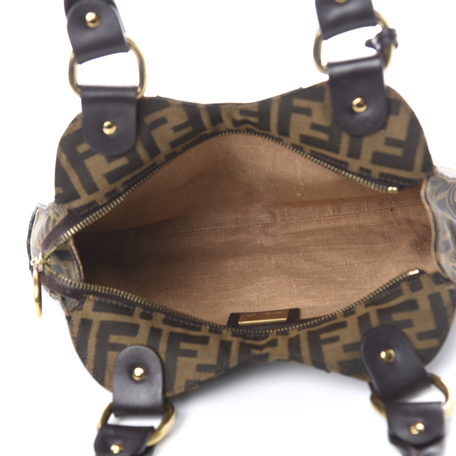 Fendi Zucca Small Devil Trapezio Tote Tobacco 4 of 11