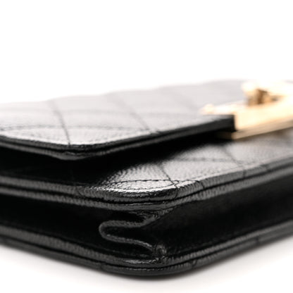 Chanel Caviar Quilted Golden Class Wallet On Chain WOC Black 10 of 12