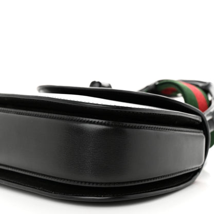 Gucci Boarded Dyana Lux Calfskin Web Monochrome Small Bamboo 1947 Top Handle Bag Black 11 of 12