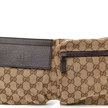 Gucci GG Monogram Web Double Pocket Belt Bag Dark Brown 10 of 12