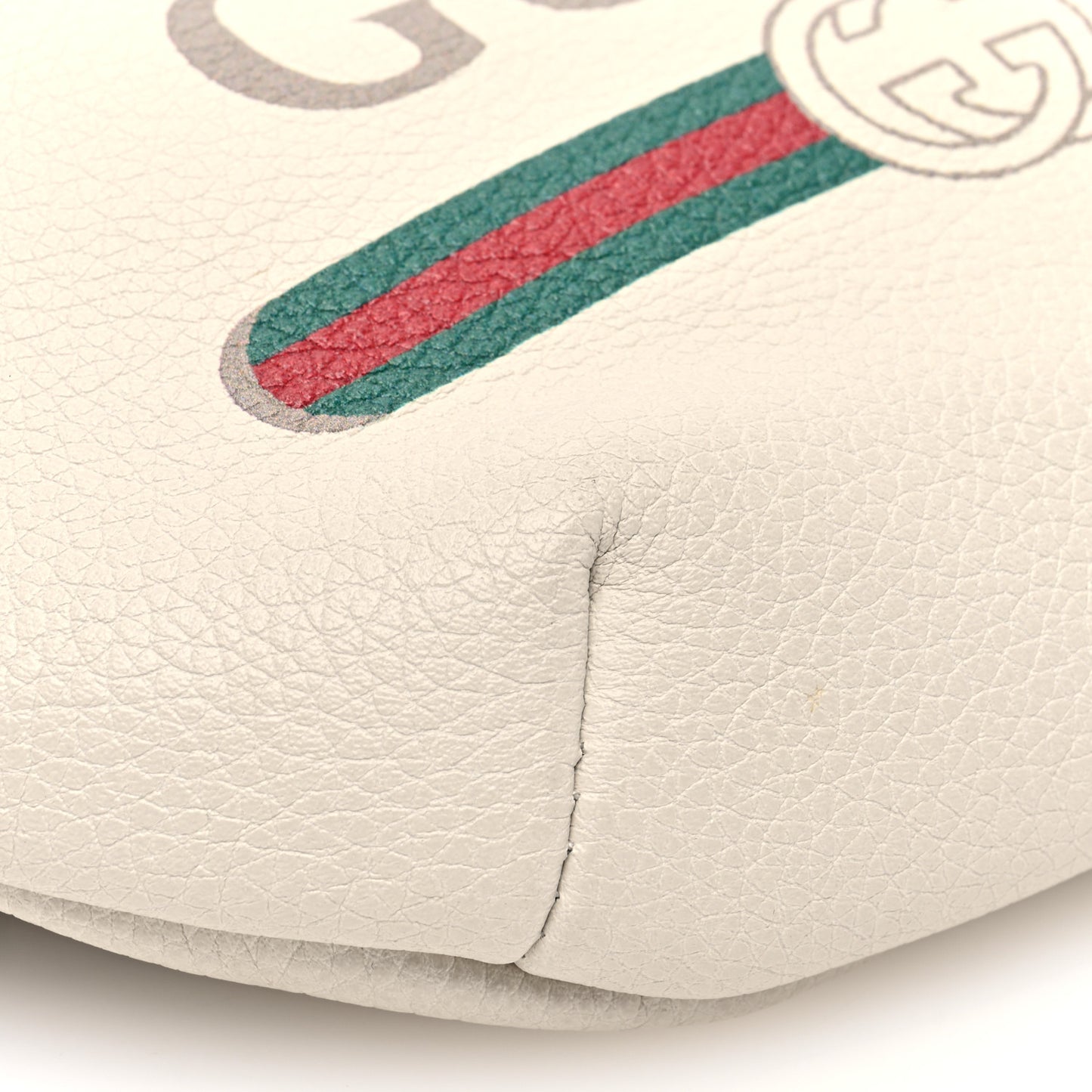 Grained Calfskin Small Logo Belt Bag White