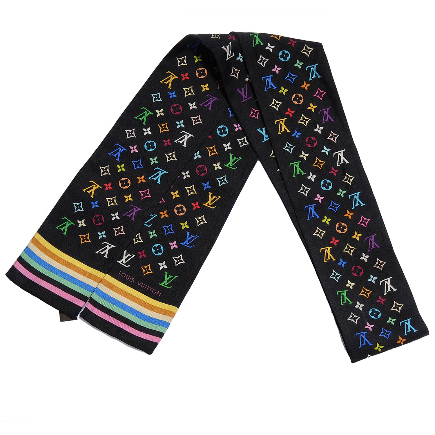 Louis Vuitton Silk Monogram Multicolor Bandeau Black 1 of 4