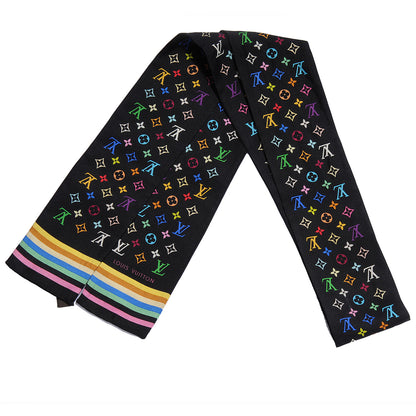 Louis Vuitton Silk Monogram Multicolor Bandeau Black 1 of 4