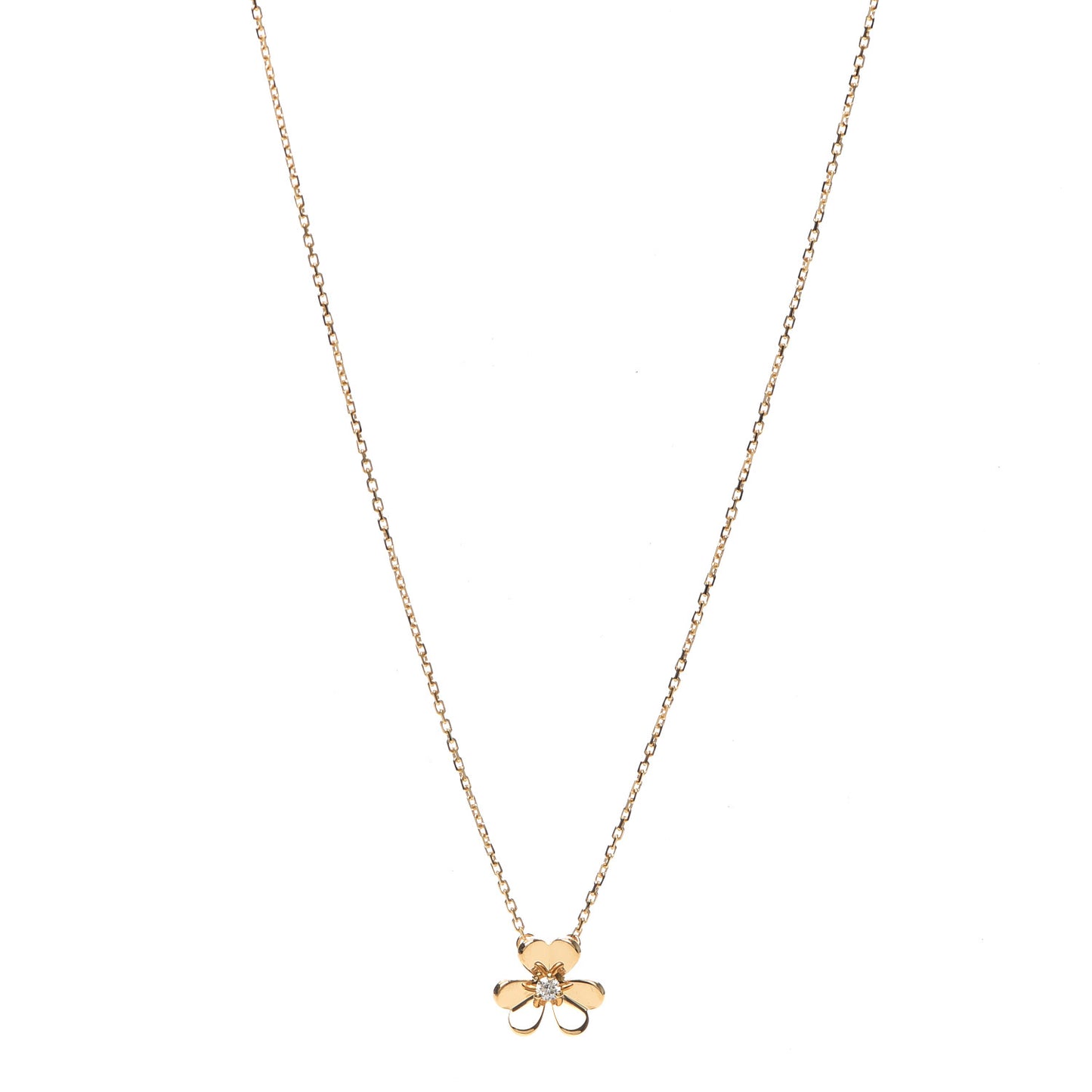 18K Yellow Gold Diamond Mini Frivole Pendant Necklace