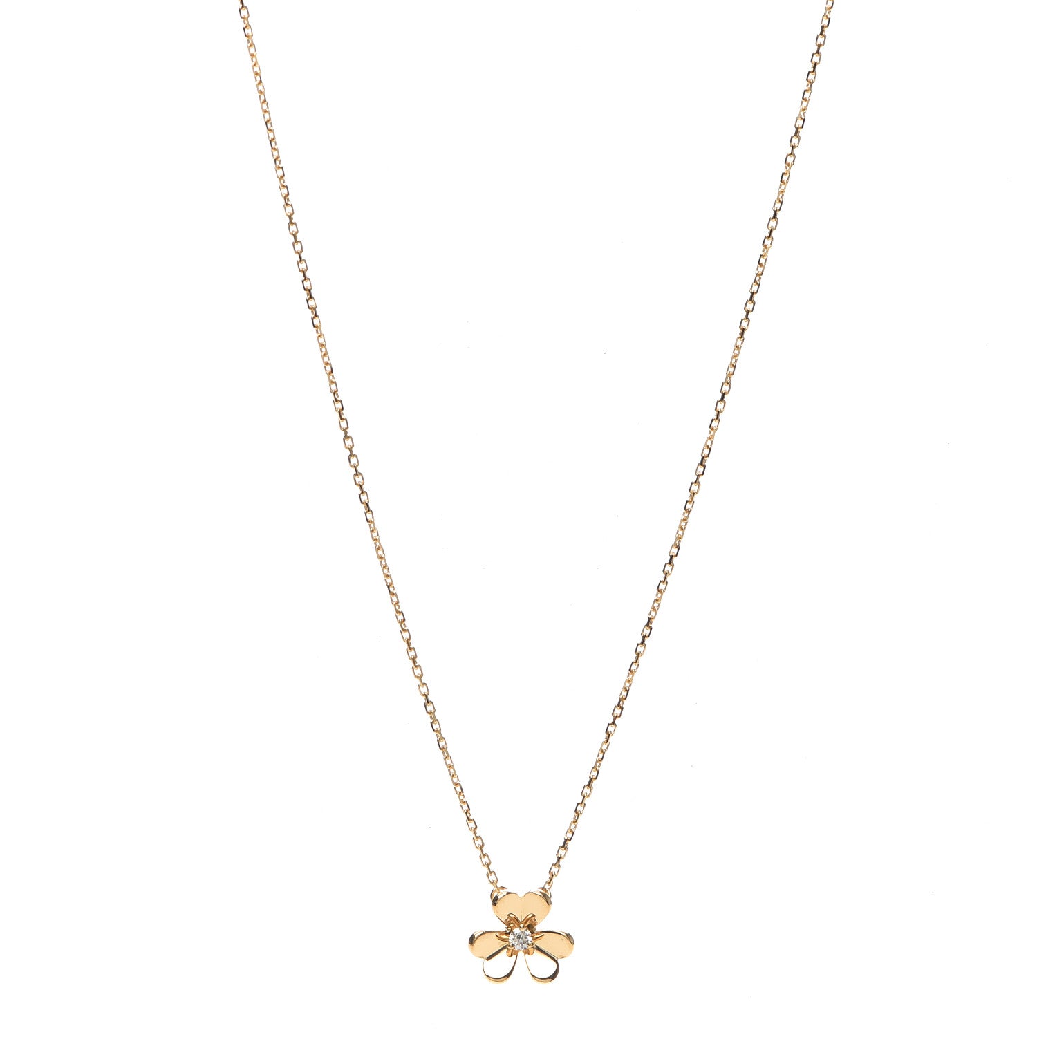 Van Cleef & Arpels 18K Yellow Gold Diamond Mini Frivole Pendant Necklace 1 of 7