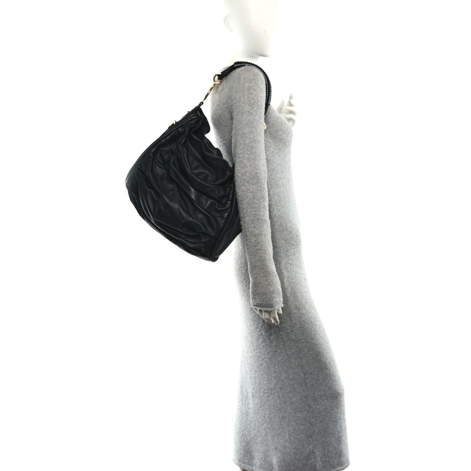 Christian Dior Lambskin Medium Libertine Hobo Black 2 of 11
