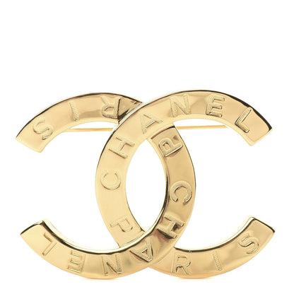 Chanel Metal Paris Button CC Large Brooch Gold 1 of 5