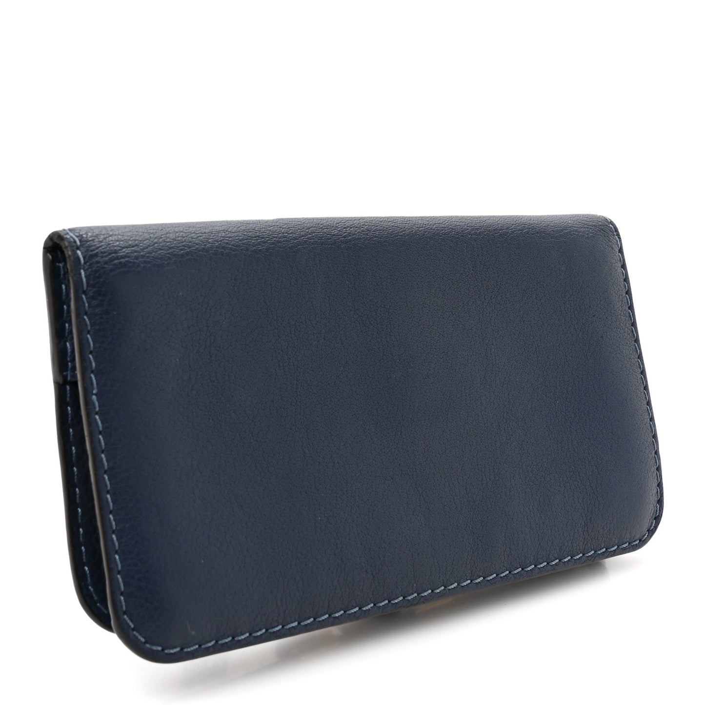 Grained Calfskin Marcie Long Zip Around Wallet Dark Blue