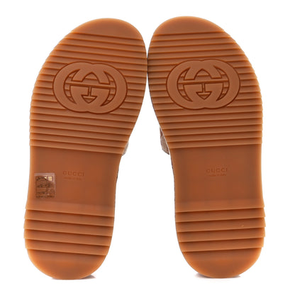 Gucci Canvas GG Monogram Angelina Platform Slide Sandals 36 Beige Ruggine 5 of 9