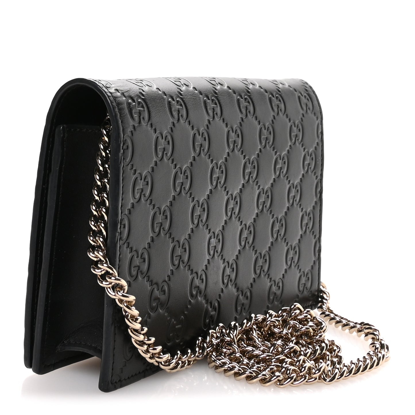 Guccissima Signature Bowy Chain Wallet Black