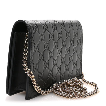 Gucci Guccissima Signature Bowy Chain Wallet Black 3 of 11