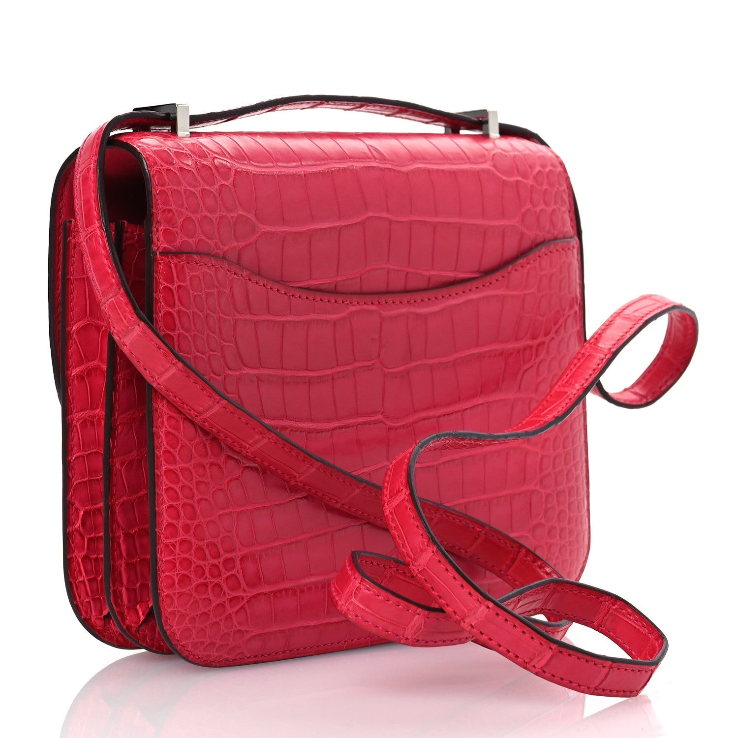 Hermes Matte Alligator Constance 18 Rose Extreme 3 of 15