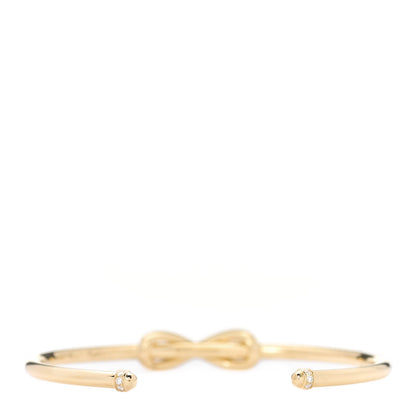 Tiffany 18K Yellow Gold Diamond Infinity Cuff Bracelet 3 of 5