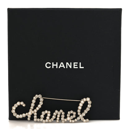 Chanel Metal Glass Swirling Pearls Brooch Pin Gold Gold 4 of 4